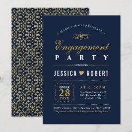 Oro & Azul Marino | Invitación de fiesta de compro