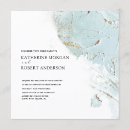 oro azul texturado moderno Boda Invitación