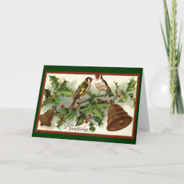 Oro Belces del navidad del vintage y pájaros