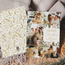 Oro blanco moderno multifoto Feliz Navidad