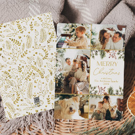 Oro blanco moderno multifoto Feliz Navidad