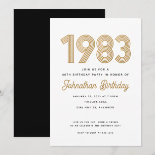 Oro blanco negro de 1983 40.ª invitación para cump