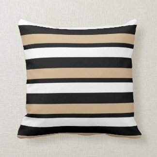 Oro blanco y Cojín decorativo rayado negro