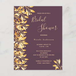 Oro botánico Cassis Invitación a la ducha de novia
