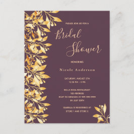 Oro botánico Cassis Invitación a la ducha de novia