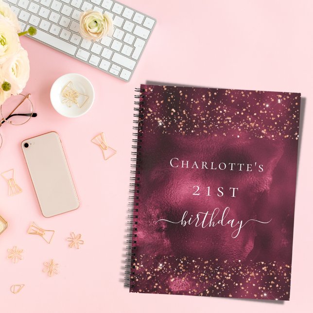 oro burgundy rosa de cumpleaños de libro de invita (Subido por el creador)