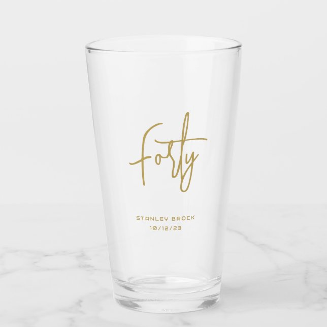 Oro Caligráfico Simple 40 cumpleaños (Anverso)