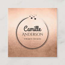 Oro color de rosa elegante y tarjeta de visita