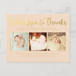 Oro Con Amor y Agradecimiento Tarjeta Postal de Si