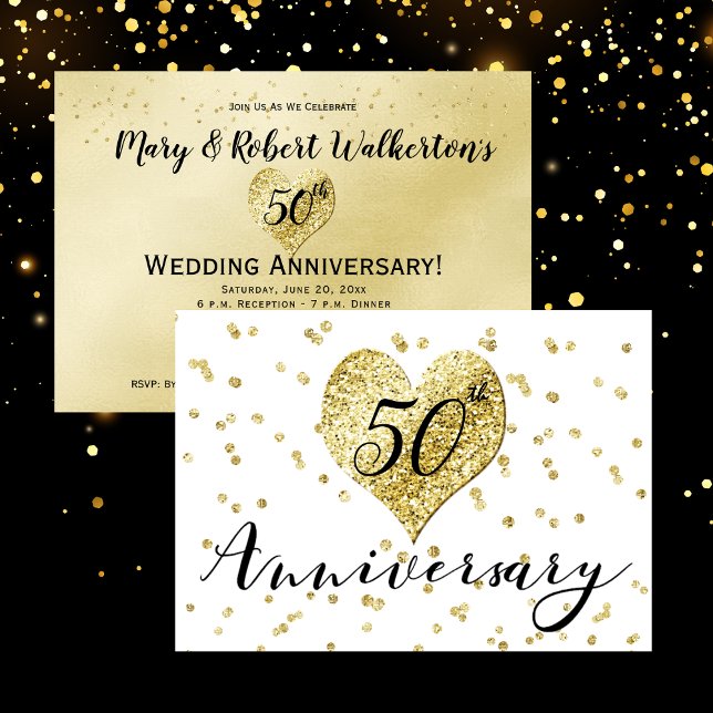 Oro Confetti - Invitación al 50° Aniversario del B (Subido por el creador)