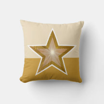 "Oro" Crema de oro cuadrado de almohada con estrel