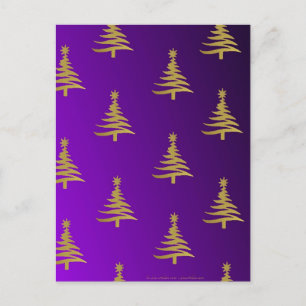 Oro de árboles de Navidad en morado