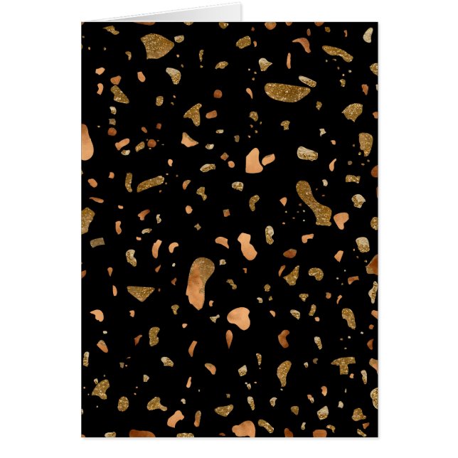 Oro de cobre en piedra de Terrazzo negro (Frente)