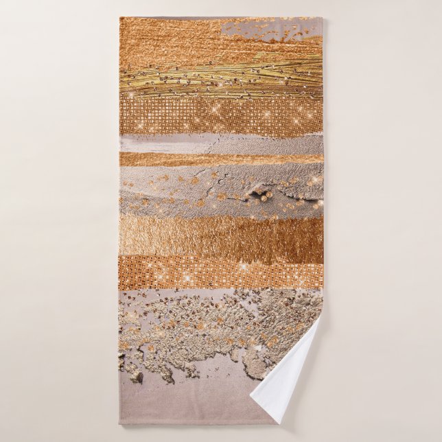 Oro de cobre estalla textura de glamour (Toalla de baño)