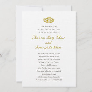 Oro de la invitación al anillo Claddagh irlandés
