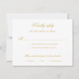 oro de la tarjeta de respuesta formal