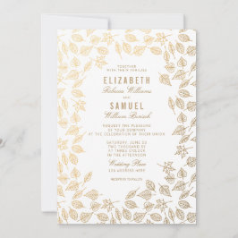 Oro de otoño deja una invitación a la boda blanca