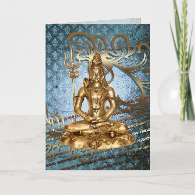 Oro de Shiva, azul, tarjeta de felicitación del (Anverso)