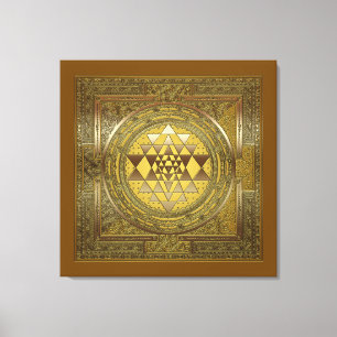 Oro de Sri Yantra - Lienzo envuelto