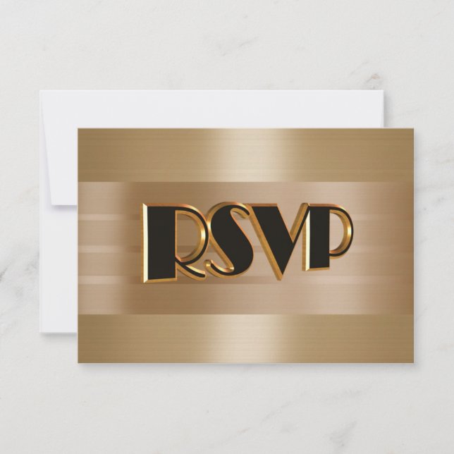 oro de tarjeta RSVP (Anverso)