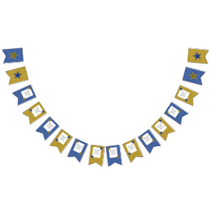 Oro del azul de la bandera del mes de la fiesta de