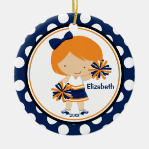 Oro del azul del ornamento del navidad del chica