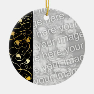 Oro del retrato de la familia y ornamento negro