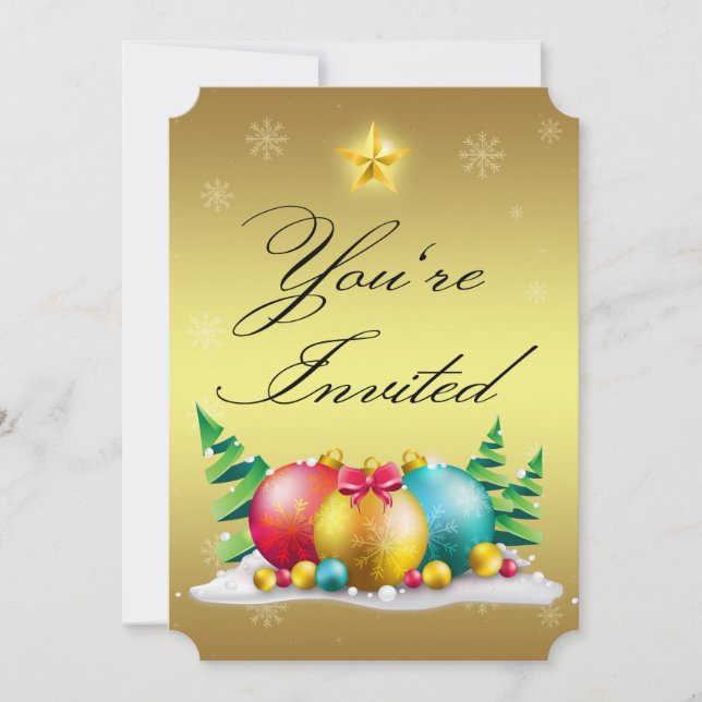 Oro dental, su Personalizado invitaciones de 5" x  (Anverso)