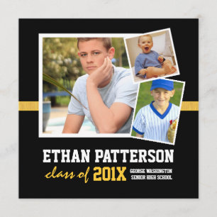 Oro deportivo del negro de la invitación de la