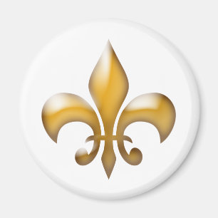 Oro e imán clásico blanco de la flor de lis