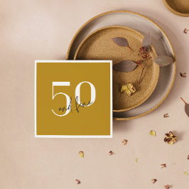 Oro elegante | 50.ª servilleta de papel de cumplea