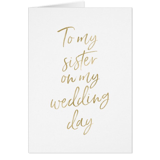 Oro elegante a mi hermana en mi día de boda (Frente)