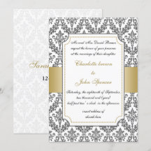 oro elegante, invitación a la boda damasco