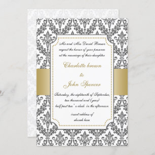 oro elegante, invitación a la boda damasco