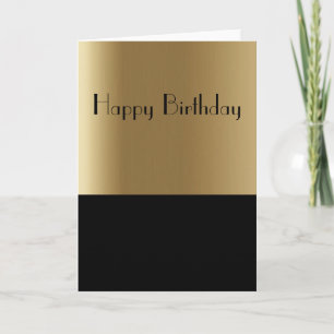 Oro elegante y tarjeta de cumpleaños negra