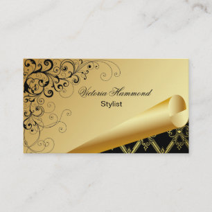Oro elegante y tarjeta de visita negra