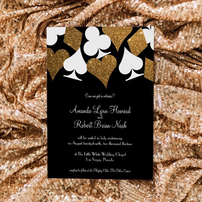 Oro en la invitación a la boda de Las Vegas negras (Subido por el creador)