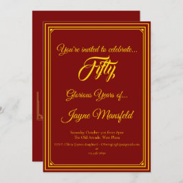 Oro en la invitación a la fiesta del cumpleaños ro
