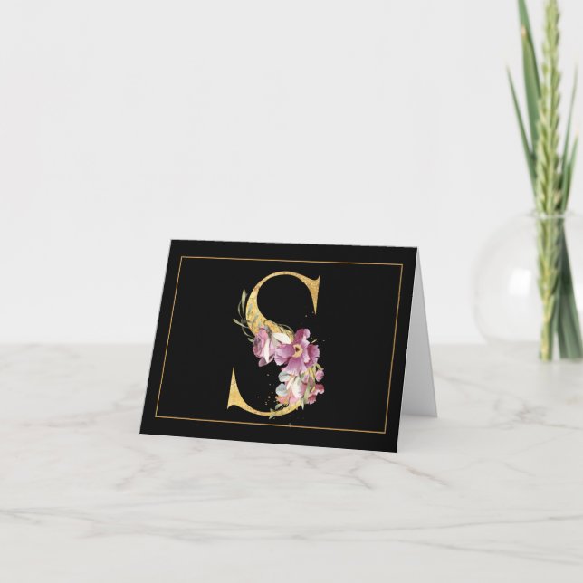 ORO en NEGRO CON FLORAL DE PIN MONOGRAM S (Anverso)