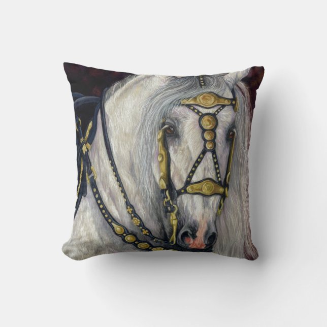 Oro español - almohada del caballo del diseñador (Anverso)
