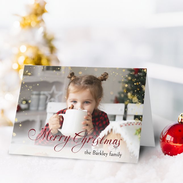 Oro esparce Feliz Navidad Caligrafía Fotografía (Subido por el creador)