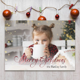 Oro esparce Feliz Navidad Caligrafía Fotografía