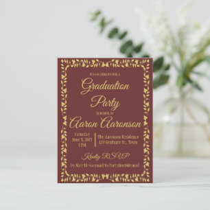 Oro estilo clásico en la invitación a graduación n