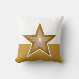"Oro" Estrella lanzar almohada cuadrado oro blanco