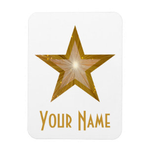 "Oro" Estrella 'Nombre' imán flexible blanco