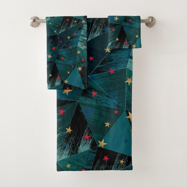 Oro, estrellas rojas en azul (In situ)