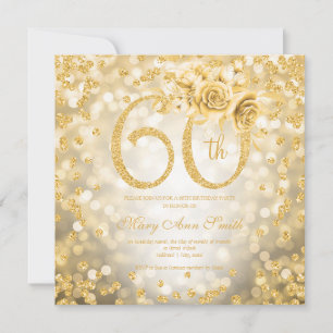 Oro Floral 60.ª luz de cristal de cumpleaños