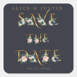 oro floral azul medianoche salva al pegatina de fe