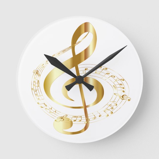 Oro Gclef en el reloj de pared blanco (Anverso)