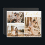 oro gracias 3 fotos boda imán<br><div class="desc">elegante gracias tres fotos colgante imán boda oro</div>